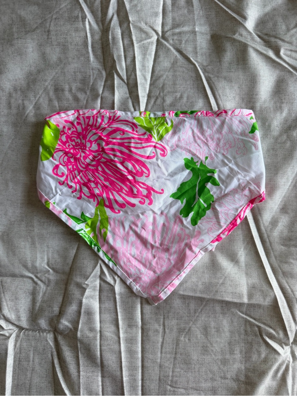 Lily Pulitzer White Floral Head Scarf with Gold Accents (OS)